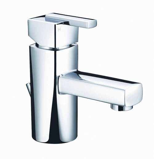 Larger image of Bristan Qube Mini Basin Mixer Tap With Pop Up Waste (Chrome).