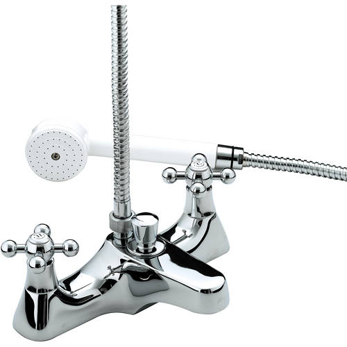 Larger image of Bristan Regency Deck Mounted Bath Shower Mixer Tap (Chrome).