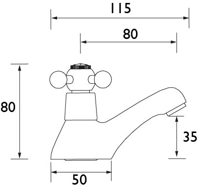 Technical image of Bristan Regency Basin & Bath Tap Pack (Pairs, Gold).