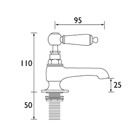 Technical image of Bristan Renaissance Basin & Bath Filler Taps Pack (Chrome).