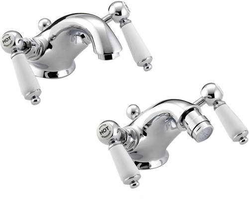 Larger image of Bristan Renaissance Mono Basin & Bidet Taps Pack (Chrome).