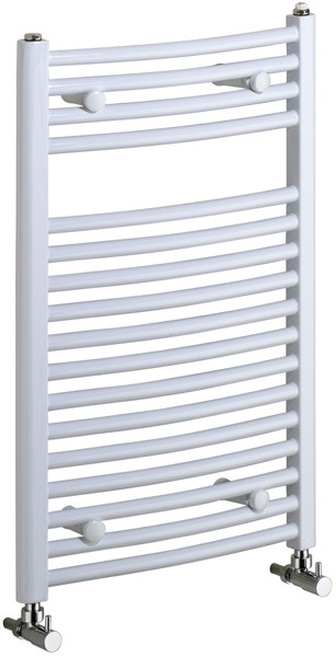 Larger image of Bristan Heating Rosanna Curved Bathroom Radiator (White). 400x600mm.