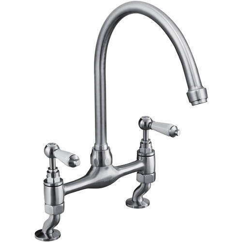 Larger image of Bristan Renaissance Deck Mounted Kitchen Mixer Tap (Brushed Nickel).