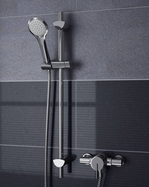 Example image of Bristan Sonique Exposed Shower Valve With Slide Rail Kit (Chrome).