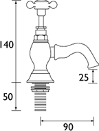 Technical image of Bristan Trinity Basin & Bath Shower Mixer Taps Pack (Chrome).