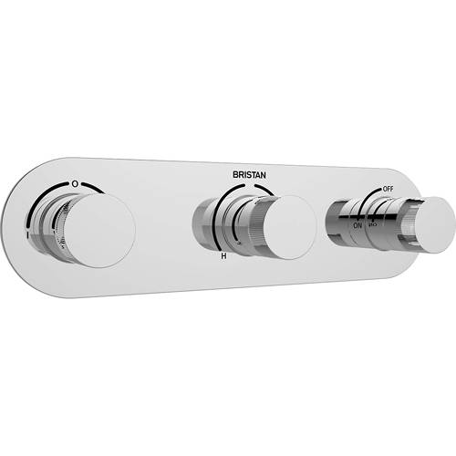 Larger image of Bristan Tria Horizontal Concealed Shower Valve (3 Outlets, Chrome).