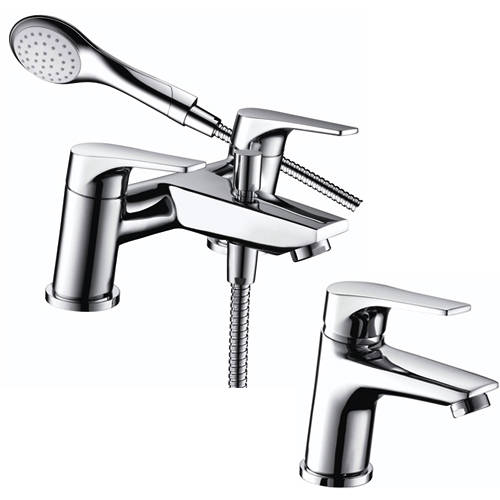 Larger image of Bristan Vantage Basin & Bath Shower Mixer Tap Pack (Chrome).