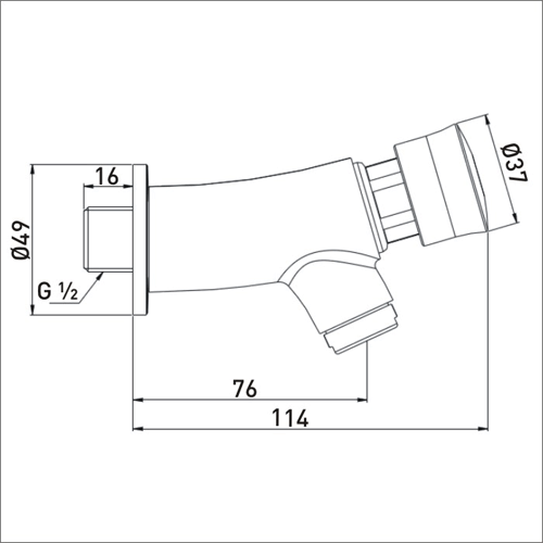 Technical image of Bristan Commercial Timed Flow Soft Touch Wall Mounted Basin Tap (Single).