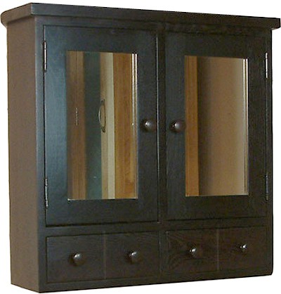 Larger image of Baumhaus Kudos Mirror Bathroom Cabinet With Drawers (Ash). 630x600mm