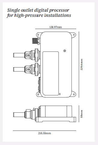 Technical image of Digital Showers Digital Shower Valve & Processor Unit (1 Outlet, HP).