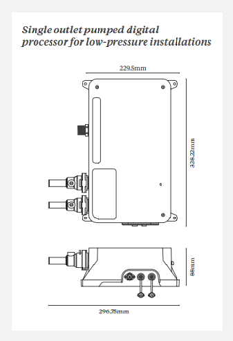 Technical image of Digital Showers Digital Shower Valve & Processor Unit (1 Outlet, LP).