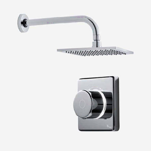 Larger image of Digital Showers Digital Shower Valve, Wall Arm & 8" Shower Head (HP).