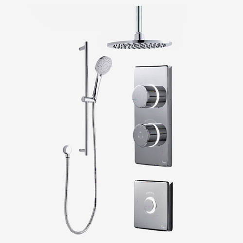 Larger image of Digital Showers Digital Shower Pack, Slide Rail, Round Head & Remote (HP).