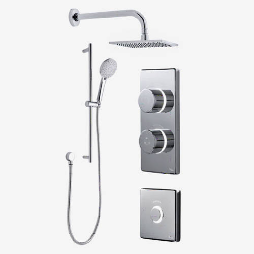 Larger image of Digital Showers Digital Shower Pack, Slide Rail, Square Head & Remote (HP)