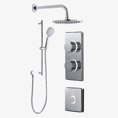 Larger image of Digital Showers Digital Shower Pack, Slide Rail, Round Head & Remote (LP).