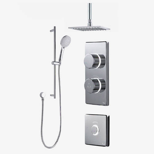 Larger image of Digital Showers Digital Shower Pack, Slide Rail, Square Head & Remote (LP).