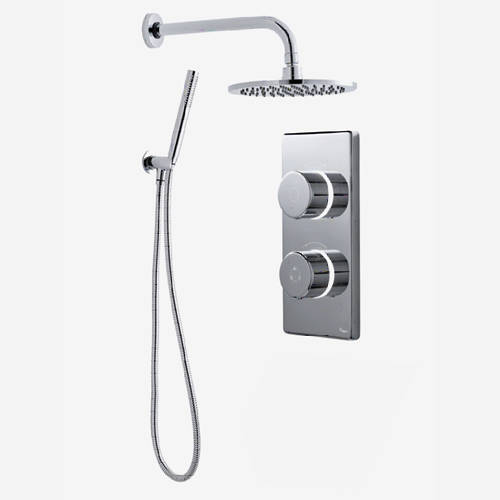 Larger image of Digital Showers Twin Digital Shower Pack, 8" Round Head & Kit (LP).