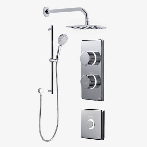 Larger image of Digital Showers Digital Shower Pack, Slide Rail, Square Head & Remote (LP).