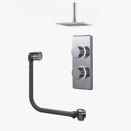 Larger image of Digital Showers Twin Digital Shower Pack, Bath Filler & 8" Square Head (LP).