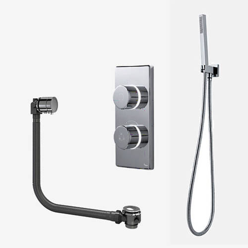Larger image of Digital Showers Twin Digital Shower Pack, Bath Filler & Shower Kit (LP).