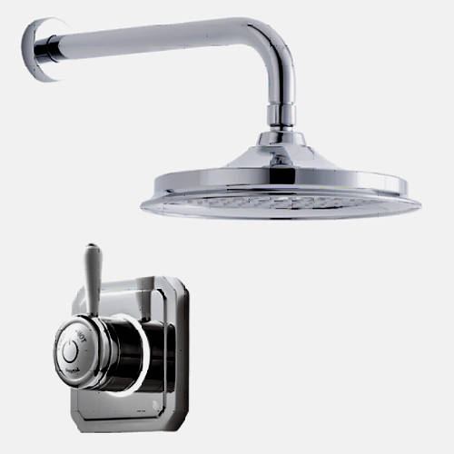 Larger image of Digital Showers Digital Shower Valve, Wall Arm & 6" Shower Head (HP).
