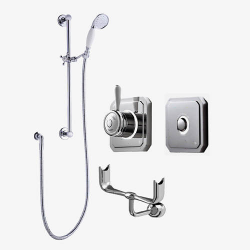 Larger image of Digital Showers Digital Shower, Processor, Remote, Slide Rail Kit & Cradle (HP).