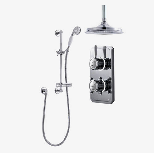 Larger image of Digital Showers Twin Digital Shower Pack With Slide Rail & 12" Head (HP).