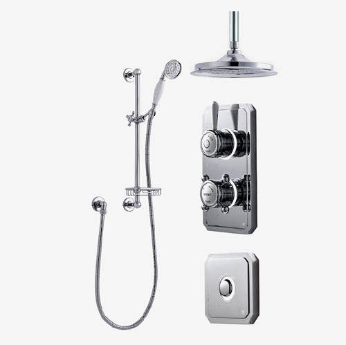 Larger image of Digital Showers Twin Digital Shower Pack, Slide Rail, 6" Head & Remote (HP).