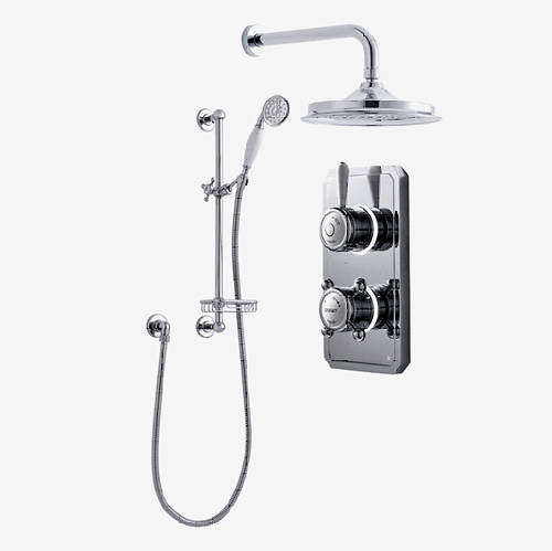 Larger image of Digital Showers Twin Digital Shower Pack With Slide Rail & 12" Head (HP).