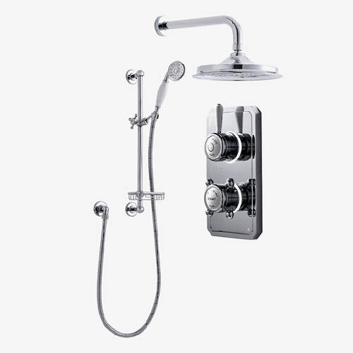 Larger image of Digital Showers Twin Digital Shower Pack With Slide Rail & 9" Head (HP).