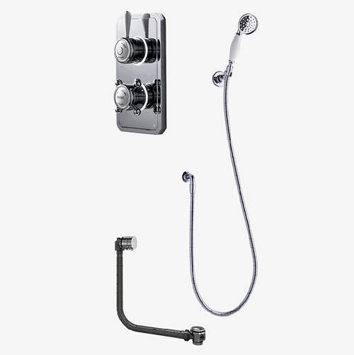 Larger image of Digital Showers Twin Digital Shower Pack, Bath Filler & Shower Kit (HP).