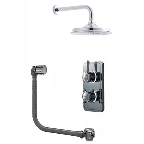 Larger image of Digital Showers Twin Digital Shower Pack With Bath Filler & 6" Head (HP).