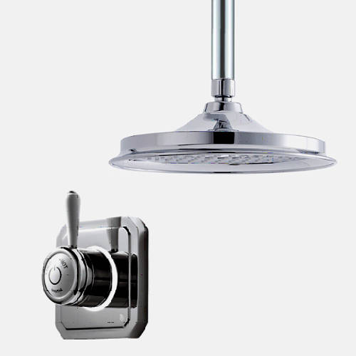 Larger image of Digital Showers Digital Shower Valve, Ceiling Arm & 12" Shower Head (LP).