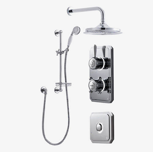 Larger image of Digital Showers Twin Digital Shower Pack, Slide Rail, 6" Head & Remote (LP).