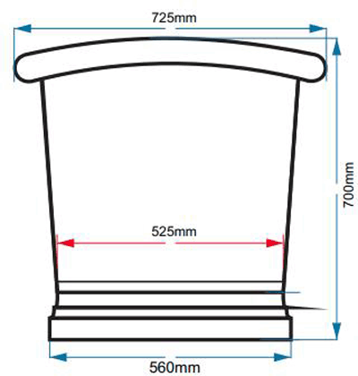 Technical image of BC Designs Nickel Boat Bath 1700mm (Nickel Inner/Nickel Outer).