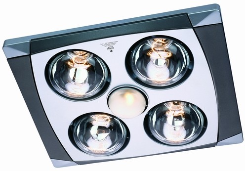 Larger image of BathroomHalo Bathroom Light, Quad Heaters And Extractor Fan In One Unit.