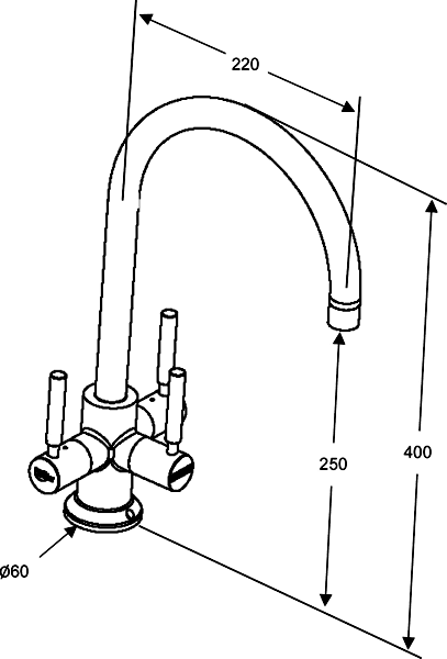 Technical image of Brita Filter Taps Ceto Modern Water Filter Tap (Brushed Nickel).