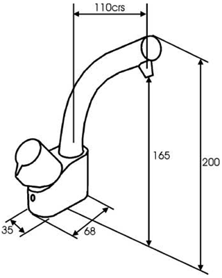 Technical image of Brita Filter Taps Solo Nebula Cold Water Filter Kitchen Tap.