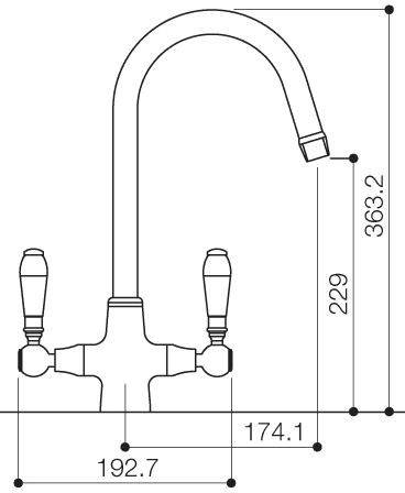 Technical image of Mayfair Kitchen Kitchen Tap With Brita On Line Active Filter Kit (Chrome).