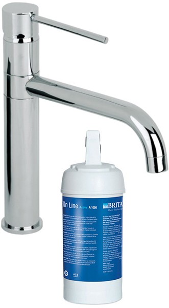 Larger image of Mayfair Kitchen Kitchen Tap With Brita On Line Active Filter Kit (Chrome).