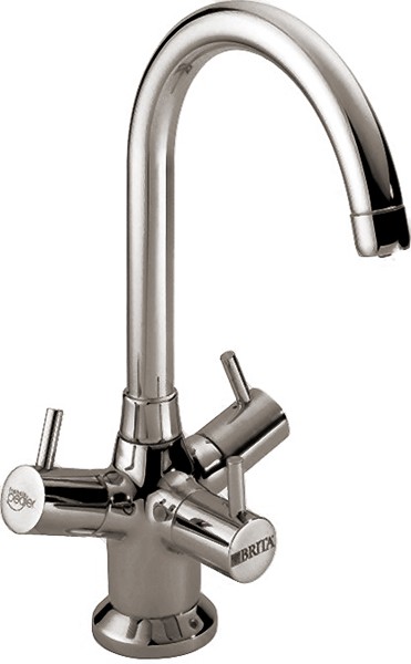 Larger image of Brita Filter Taps Titanium Modern Water Filter Kitchen Tap (Brushed Steel).