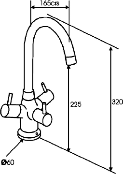 Technical image of Brita Filter Taps Titanium Modern Water Filter Kitchen Tap (Brushed Steel).