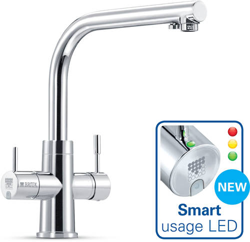 Example image of Brita Filter Taps Dolce 3 In 1 Filter Kitchen Tap With LED Lights (Chrome).