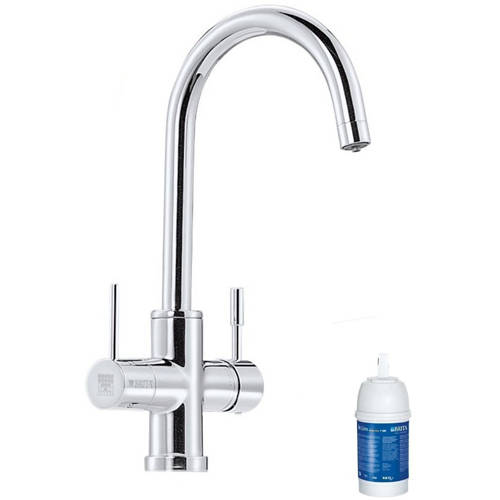 Larger image of Brita Filter Taps Talori 3 In 1 Filter Kitchen Tap With LED Lights (Chrome).