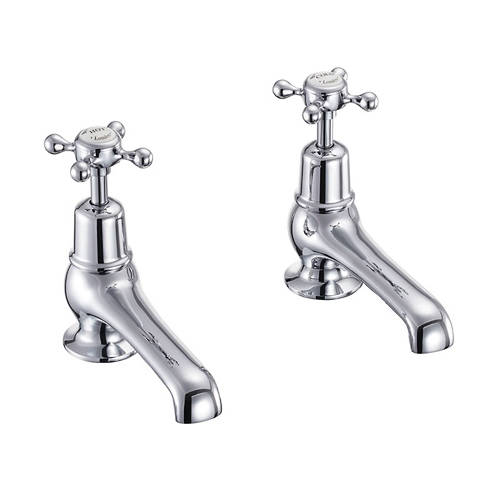 Larger image of Burlington Claremont Basin Taps 5" (Chrome & White).