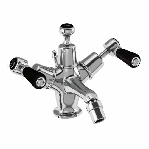 Larger image of Burlington Kensington Bidet Tap With Pop Up Waste (Chrome & Black).