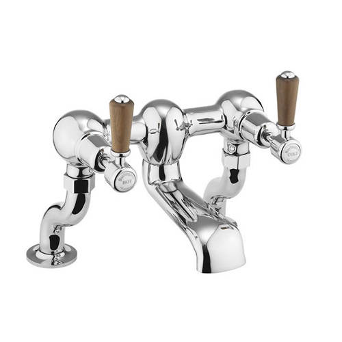 Larger image of Burlington Kensington Bath Filler Tap (Chrome & Walnut).