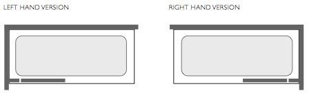 Technical image of Image Coral silver 2 panel inline bath screen (left handed)