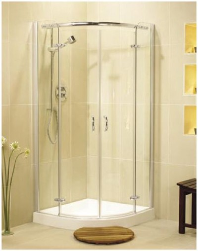 Larger image of Image Allure 1000mm quadrant shower enclosure, hinged doors.