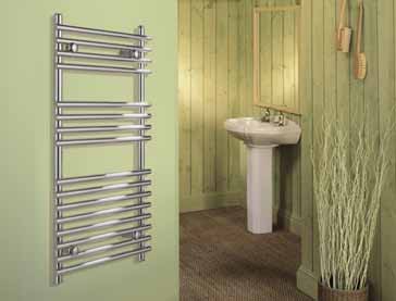 Example image of HeatLine Kemer Chrome Heated Towel Rail.  450x800mm. 1058 BTU.